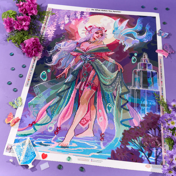 Diamond Painting Ethereal Garden 27.6" x 37.8" (69.9cm x 95.8cm) / Square with 96 Colors including 3 AB and 3 Iridescent Diamonds and 5 Fairy Dust Diamonds / 108,185