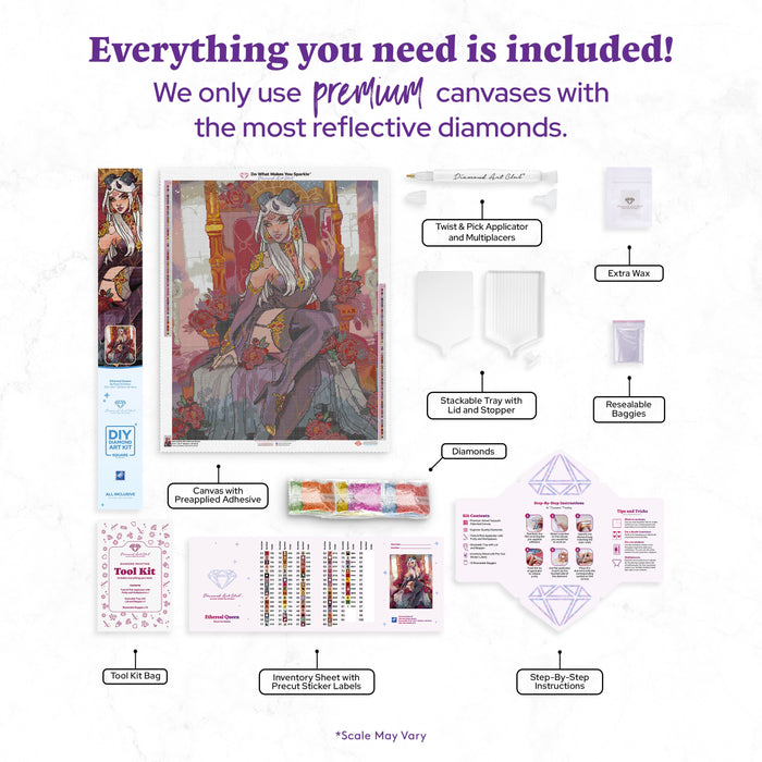 Diamond Painting Ethereal Queen 27.6" x 34.7" (69.9cm x 87.9cm) / Square with 81 Colors including 3 ABs and 6 Fairy Dust Diamonds / 99,193