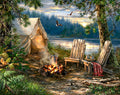 Diamond Painting Evening at the Lake 34.7" x 27.6" (87.9cm x 69.9cm) / Square with 60 Colors including 4 ABs and 3 Fairy Dust Diamonds / 99,193