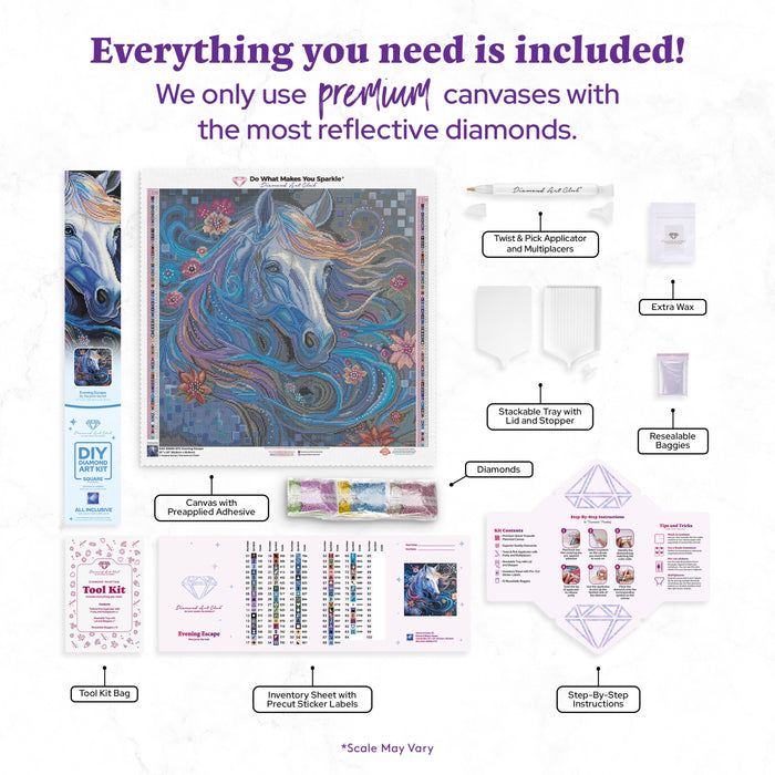 Diamond Painting Evening Escape 22" x 22" (55.8cm x 55.8cm) / Square with 83 Colors including 2 ABs and 5 Fairy Dust Diamonds / 50,176