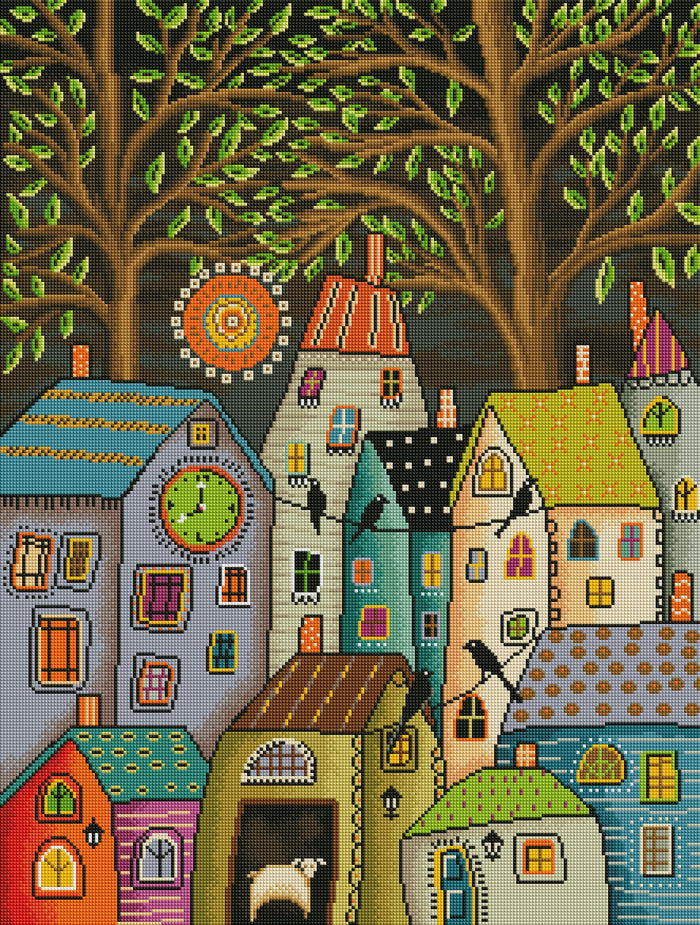 Diamond Painting Evening Song 22" x 29" (56cm x 74cm) / Square With 47 Colors Including 4 ABs / 64,532