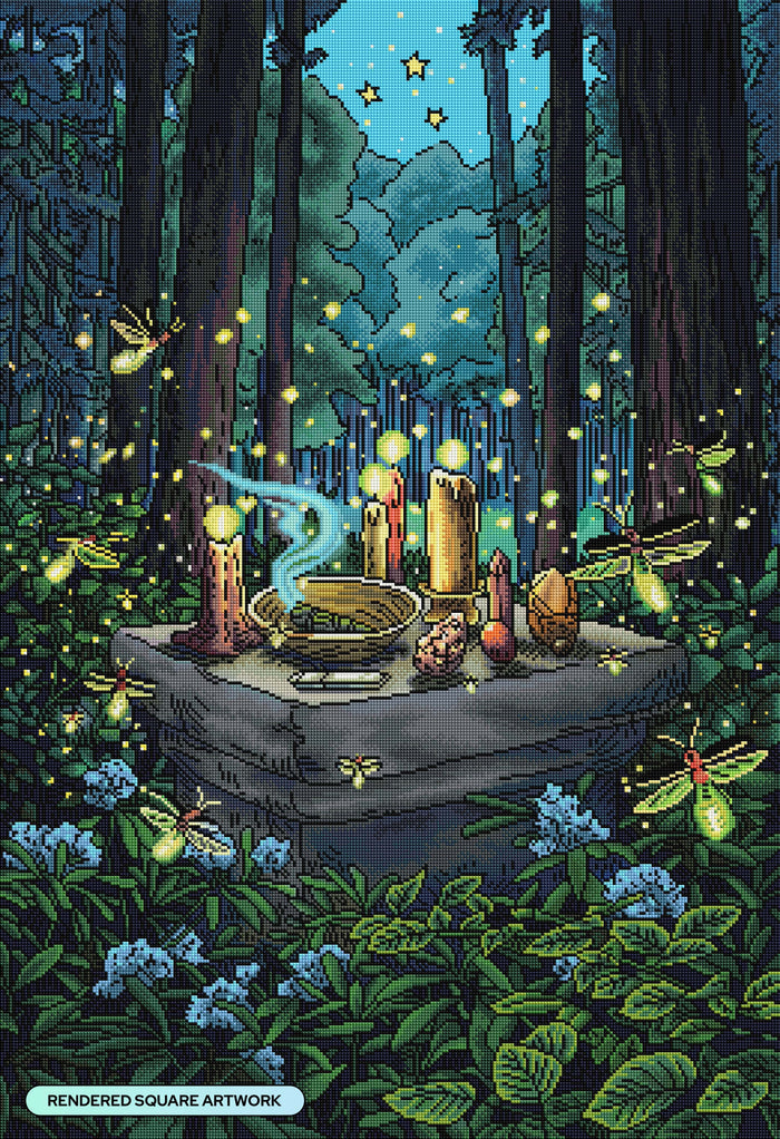 Diamond Painting Everyday Witch's Familiars - The Firefly 25.6" x 37.4" (65cm x 94.8cm) / Square with 90 Colors including 2 ABs and 4 Fairy Dust Diamonds / 99,441