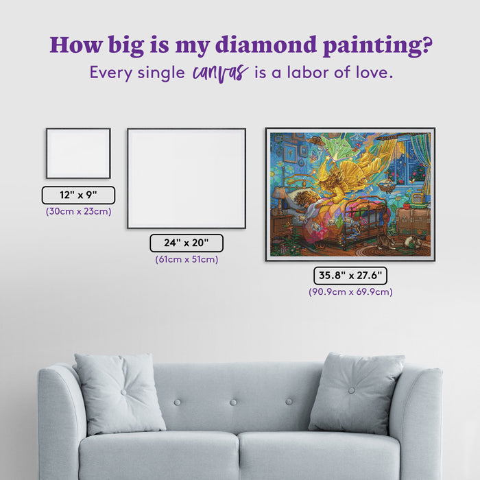 Diamond Painting Fairy of Dreams 35.8" x 27.6" (90.9cm x 69.9cm) / Square With 60 Colors Including 1 AB and 4 Fairy Dust Diamonds / 102,565
