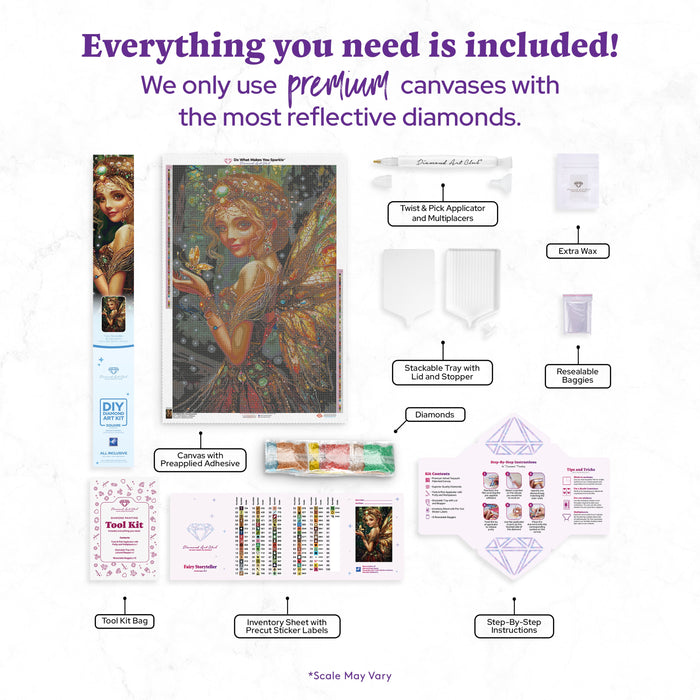 Diamond Painting Fairy Storyteller 25.6" x 38.6" (65cm x 97.8cm) / Square With 87 Colors Including 3 ABs and 1 Iridescent Diamond and 1 Special Diamond and 5 Fairy Dust Diamonds / 102,573