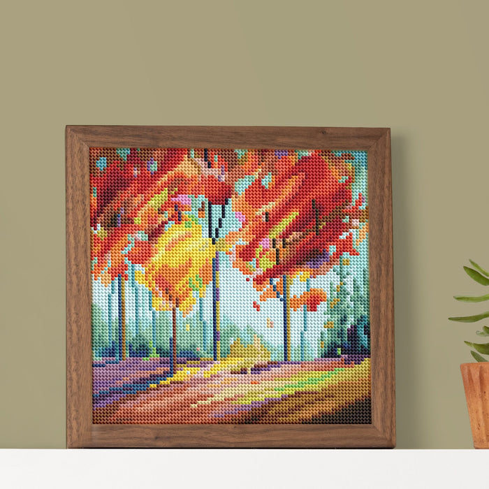 Diamond Painting Fall Fling 9" x 9" (22.8cm x 22.8cm) / Round with 53 Colors including 2 ABs and 3 Fairy Dust Diamonds / 6,889