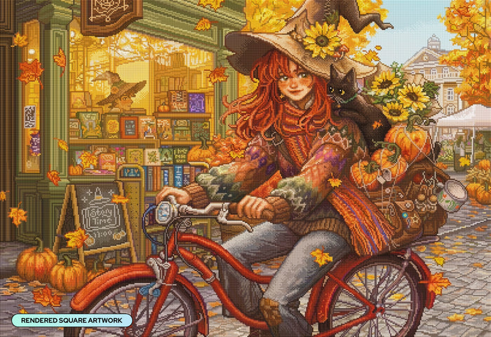 Diamond Painting Fall for the Witch 40.2" x 27.6" (101.8cm x 69.9cm) / Square With 99 Colors Including 3 ABs and 4 Fairy Dust Diamonds / 114,929