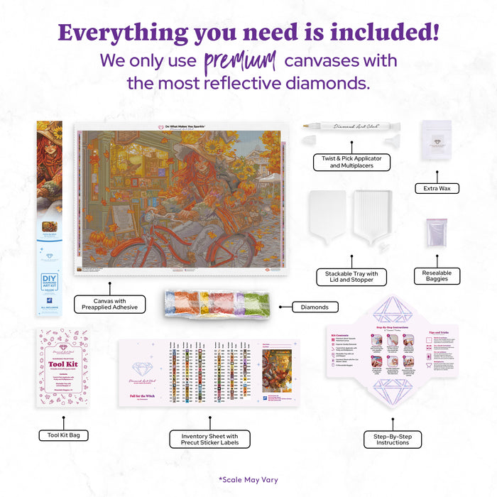 Diamond Painting Fall for the Witch 40.2" x 27.6" (101.8cm x 69.9cm) / Square With 99 Colors Including 3 ABs and 4 Fairy Dust Diamonds / 114,929