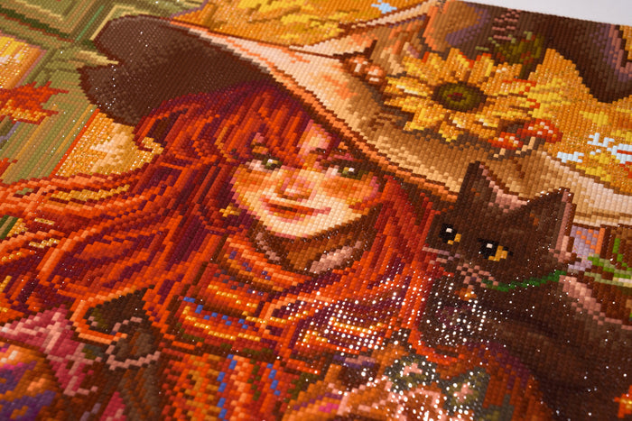 Diamond Painting Fall for the Witch 40.2" x 27.6" (101.8cm x 69.9cm) / Square With 99 Colors Including 3 ABs and 4 Fairy Dust Diamonds / 114,929