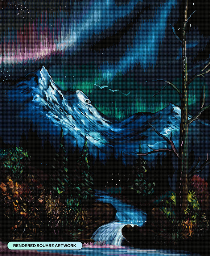 Diamond Painting Firefly Falls 25.6" x 31.1" (65cm x 78.9cm) / Square with 87 Colors including 3 ABs and 3 Fairy Dust Diamonds / 82,737