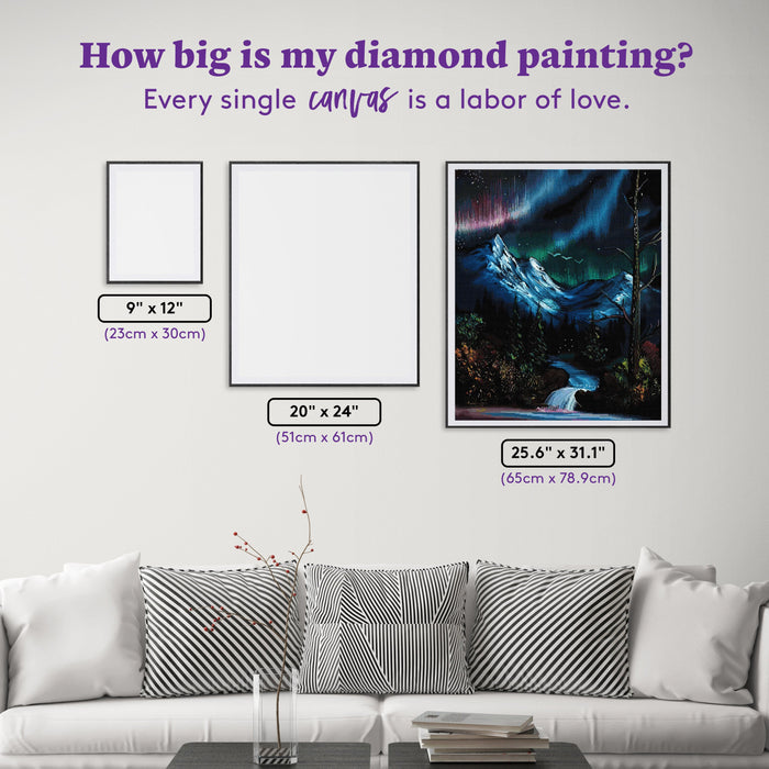 Diamond Painting Firefly Falls 25.6" x 31.1" (65cm x 78.9cm) / Square with 87 Colors including 3 ABs and 3 Fairy Dust Diamonds / 82,737