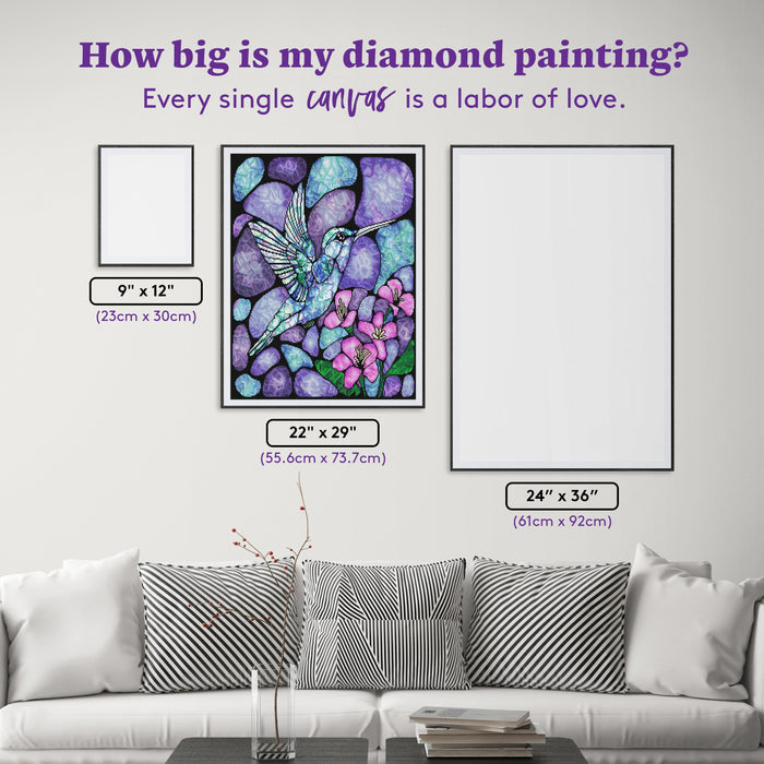 Diamond Painting Fleeting 22" x 29" (55.6cm x 73.7cm) / Round with 47 Colors including 3 ABs and 1 Iridescent Diamond and 4 Fairy Dust Diamonds / 54,136