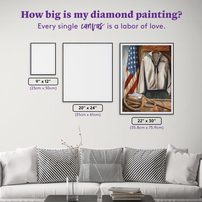 Diamond Painting Fleet’s Finest 22" x 30" (55.8cm x 75.9cm) / Square with 52 Colors including 1 ABs and 1 Electro Diamond and 3 Fairy Dust Diamonds / 68,320