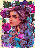 Diamond Painting Flora 20" x 27" (50.7cm x 68.9cm) / Round with 56 Colors including 4 ABs / 44,526