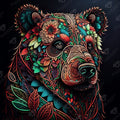 Diamond Painting Flowery Bear 25.6" x 25.6" (65cm x 65cm) / Square with 38 Colors including 4 ABs and 3 Fairy Dust Diamonds / 68,121