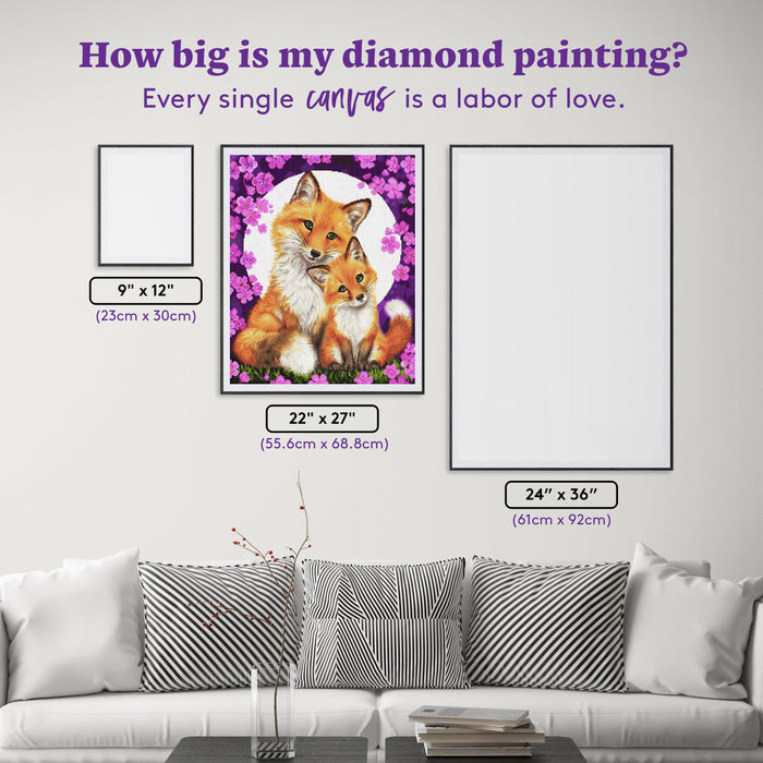Diamond Painting Flowery Night 22" x 27" (55.6cm x 68.8cm) / Round With 74 Colors Including 2 ABs and 4 Fairy Dust Diamonds / 50,500
