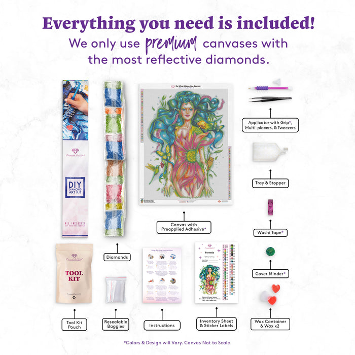 Diamond Painting Forestia 25.6" x 33.9" (65cm x 86cm) / Square with 63 Colors including 3 ABs and 1 Fairy Dust Diamonds / 90,045