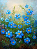 Diamond Painting Forget Me Not 22" x 29" (55.6cm x 73.7cm) / Round with 72 Colors including 3 ABs and 2 Fairy Dust Diamonds / 54,136
