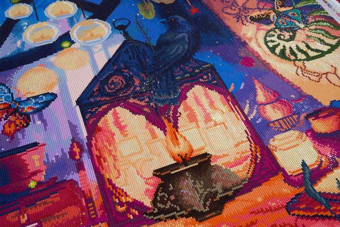 Diamond Painting Fortune Teller 37.4" x 27.6" (95cm x 70cm) / Square with 94 Colors including 3 ABs and 4 Fairy Dust Diamonds / 107,061