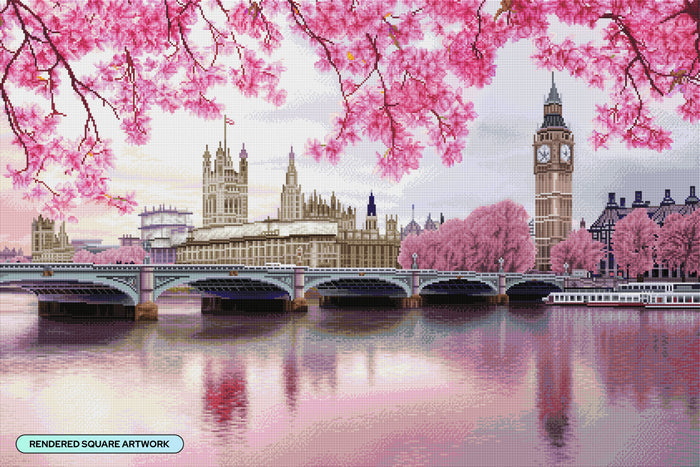 Diamond Painting Fragrance of London 41.3" x 27.6" (104.8cm x 69.9cm) / Square with 69 Colors including 1 AB and 4 Fairy Dust Diamonds / 118,301