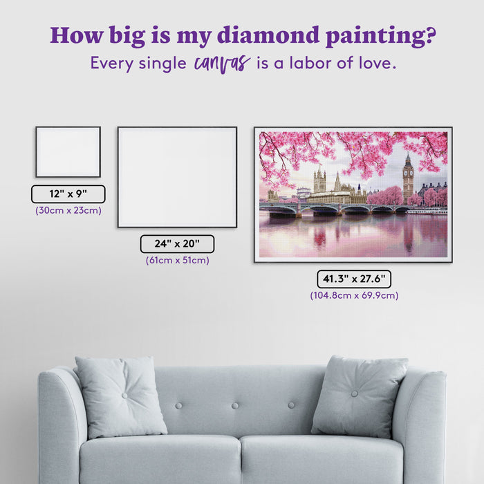 Diamond Painting Fragrance of London 41.3" x 27.6" (104.8cm x 69.9cm) / Square with 69 Colors including 1 AB and 4 Fairy Dust Diamonds / 118,301