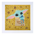 Diamond Painting Frameables™ - Grogu™ Galactic Hug 6" x 6" (15cm x 15cm) / Round with 12 Colors including 4 Iridescent Diamonds / 2,439