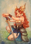 Diamond Painting Freyja of the Valkyries 22" x 31" (55.6cm x 78.7cm) / Round with 74 Colors including 2 ABs and 1 Iridescent Diamond and 4 Fairy Dust Diamonds / 57,772