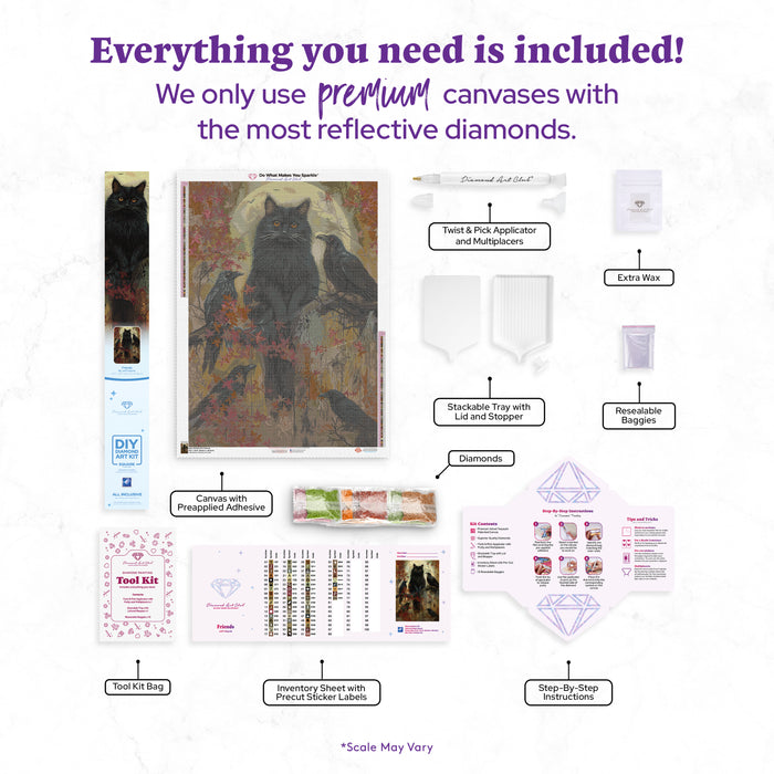 Diamond Painting Friends 25.6" x 35.8" (65cm x 90.8cm) / Square with 60 Colors including 1 AB and 4 Fairy Dust Diamonds / 95,265