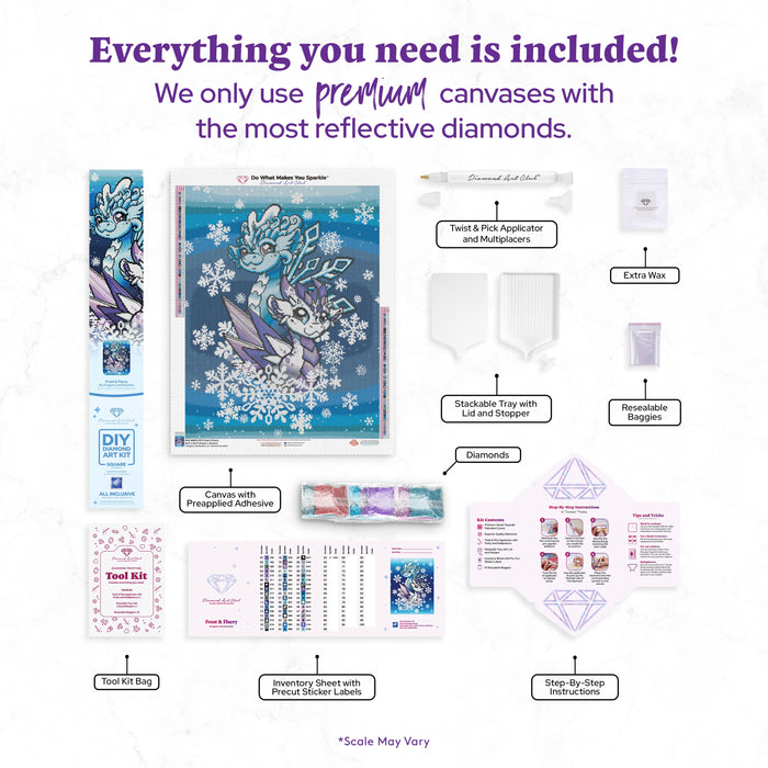 Diamond Painting Frost & Flurry 20.2" x 26.2" (51.3cm x 66.5cm) / Square with 52 Colors including 1 AB and 1 Iridescent Diamond and 2 Fairy Dust Diamonds / 55,002