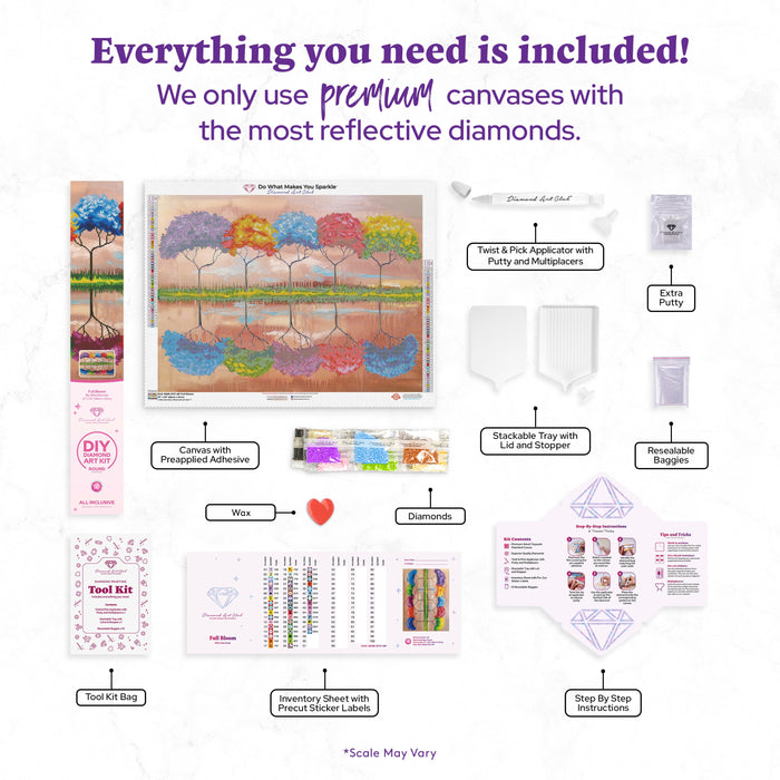 Diamond Painting Full Bloom 27" x 20″ (68cm x 51cm) / Round with 48 Colors including 3 ABs / 18,208