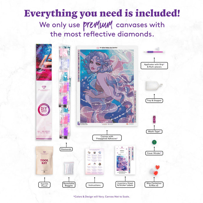 Diamond Painting Galatea 22" x 30" (55.6cm x 76cm) / Round with 50 Colors including 2 ABs and 3 Fairy Dust Diamonds / 55,752