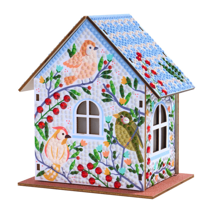 Diamond Painting Gem House - Birdie Love 5.5" x 4.1" x 3.1" (14 x 10.5 x 8cm) / Round with 16 colors including 2 Special Diamonds / 2,256