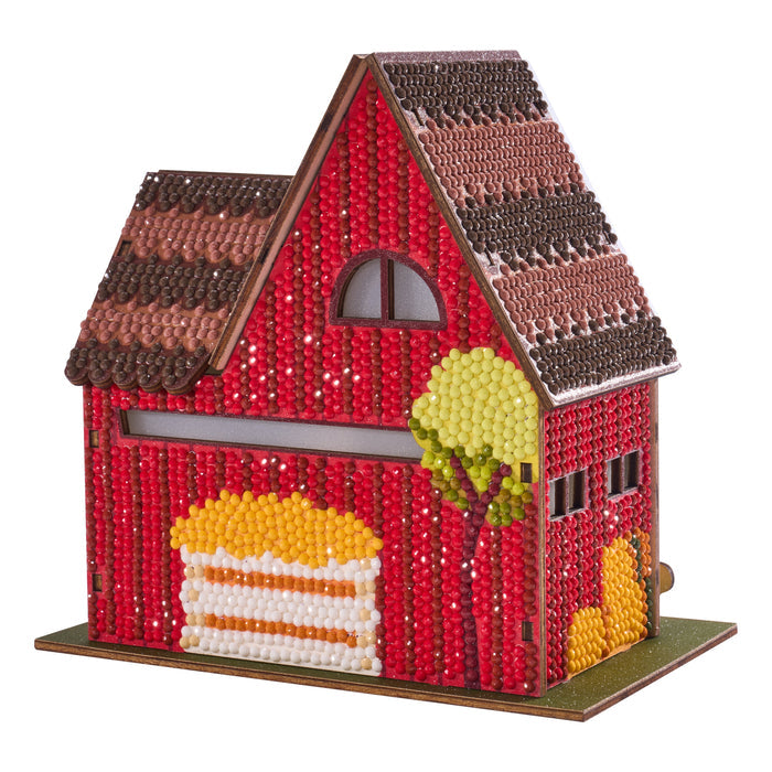 Diamond Painting Gem House - Farm House 5.5" x 4.1" x 3.1" (14cm x 10.5cm x 8cm) / Round with 26 Colors / 4,989