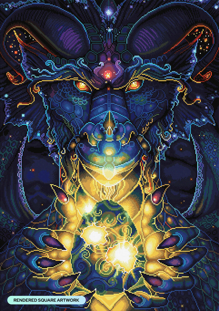 Diamond Painting Gift from the Void 23.6" x 33" (60cm x 85cm) / Square With 55 Colors Including 5 ABs and 1 Fairy Dust Diamonds / 82,181