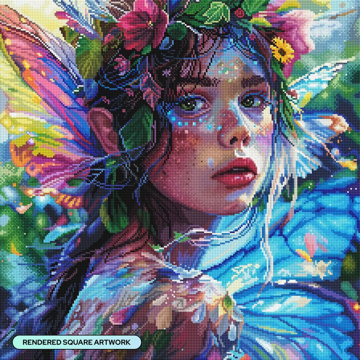 Diamond Painting Glimmering Grace 22" x 22" (55.8cm x 55.8cm) / Square with 100 Colors including 4 ABs and 4 Fairy Dust Diamonds / 50,176
