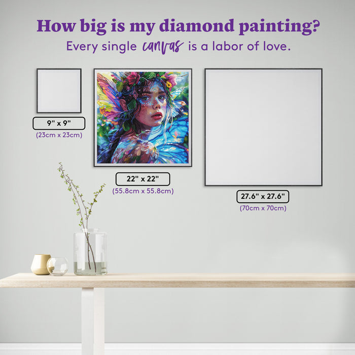 Diamond Painting Glimmering Grace 22" x 22" (55.8cm x 55.8cm) / Square with 100 Colors including 4 ABs and 4 Fairy Dust Diamonds / 50,176