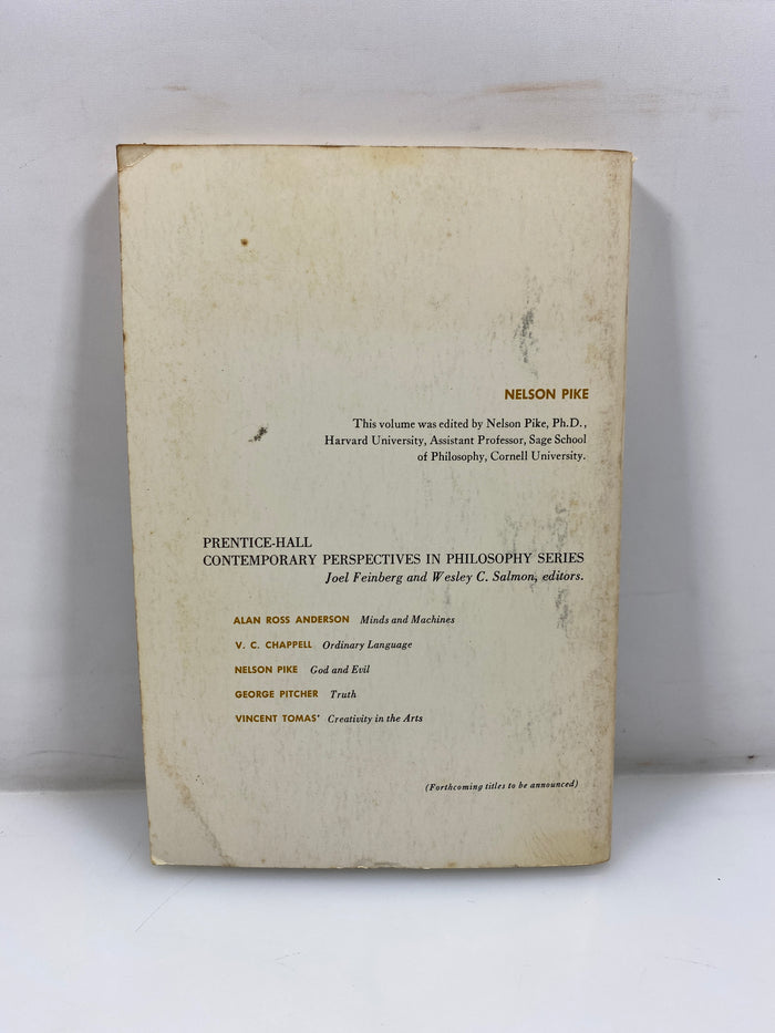 God and Evil by Nelson Pike Contemporary Perspectives in Philosophy 1964 SC