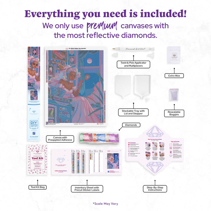 Diamond Painting Goddess Ordering Takeout 25.6" x 33.5" (65cm x 84.9cm) / Square with 57 Colors including 5 ABs and 4 Fairy Dust Diamonds / 89,001