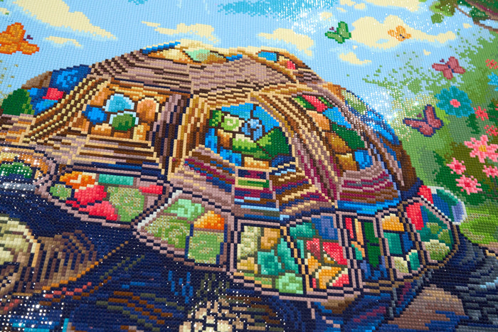 Diamond Painting Going Out for a Walk 27.6" x 27.6" (69.9cm x 69.9cm) / Square with 96 Colors including 2 ABs and 5 Fairy Dust Diamonds / 78,961
