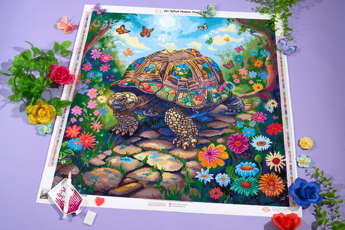 Diamond Painting Going Out for a Walk 27.6" x 27.6" (69.9cm x 69.9cm) / Square with 96 Colors including 2 ABs and 5 Fairy Dust Diamonds / 78,961