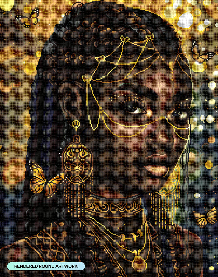 Diamond Painting Golden Goddess 22" x 28" (55.6cm x 70.7cm) / Round with 48 Colors including 2 ABs and 4 Fairy Dust Diamonds / 51,914