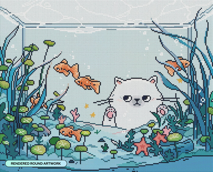 Diamond Painting Gone Fishing 21" x 17" (52.8cm x 42.7cm) / Round With 49 Colors Including 1 AB and 1 Electro Diamond and 3 Fairy Dust Diamonds / 29,760