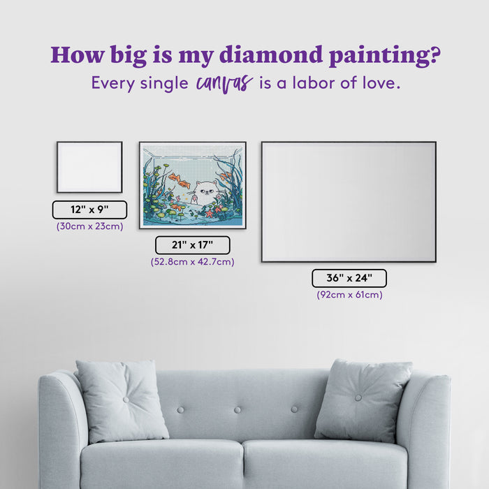 Diamond Painting Gone Fishing 21" x 17" (52.8cm x 42.7cm) / Round With 49 Colors Including 1 AB and 1 Electro Diamond and 3 Fairy Dust Diamonds / 29,760