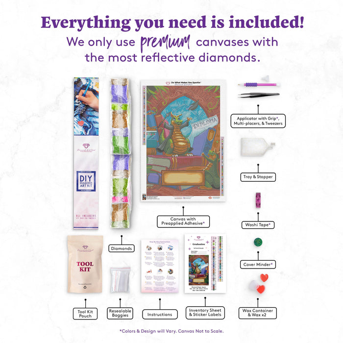 Diamond Painting Graduation 20" x 30″ (51cm x 76cm) / Square with 61 Colors including 4 ABs / 60,501