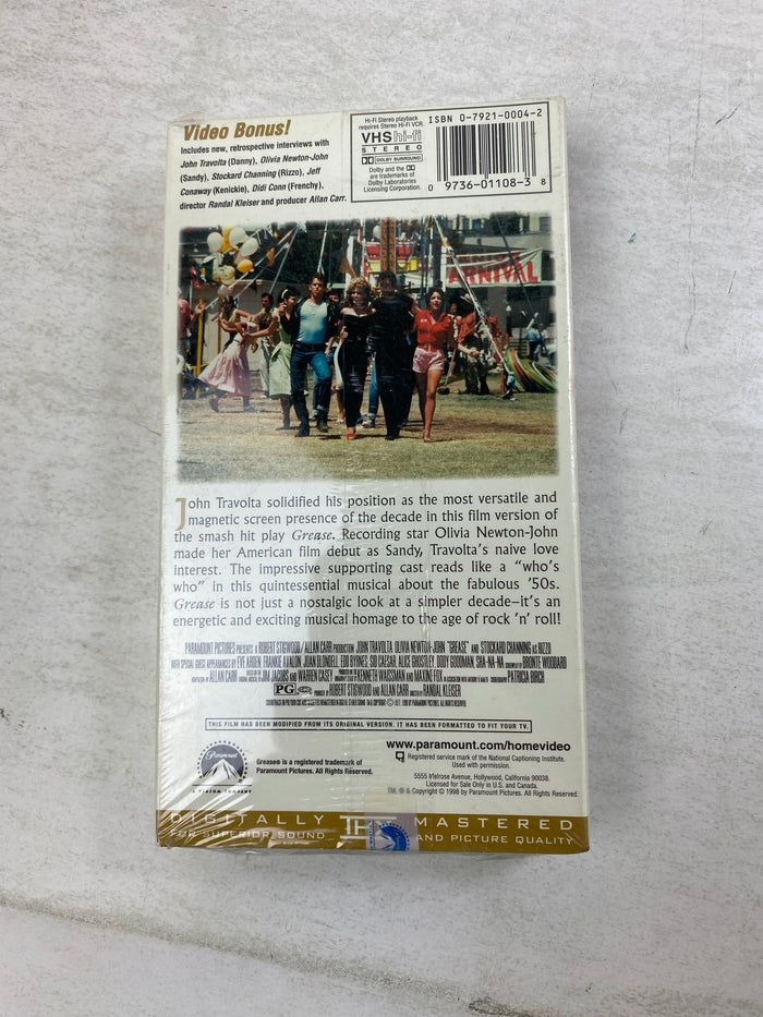 Grease Travolta Newton-John VHS *New* 1998