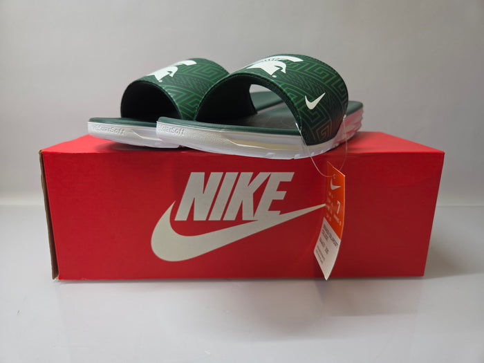 Nike Green Benassi Solarsoft College MSU Spartans Slides Men's Size 8