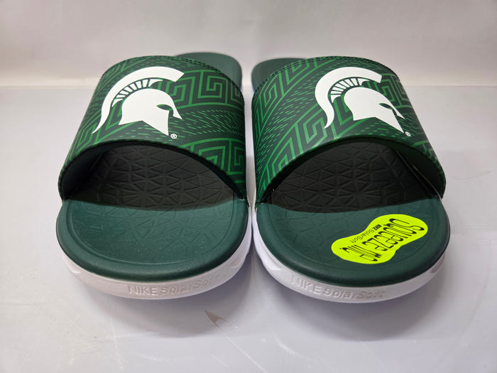 Nike Green Benassi Solarsoft College MSU Spartans Slides Men's Size 8