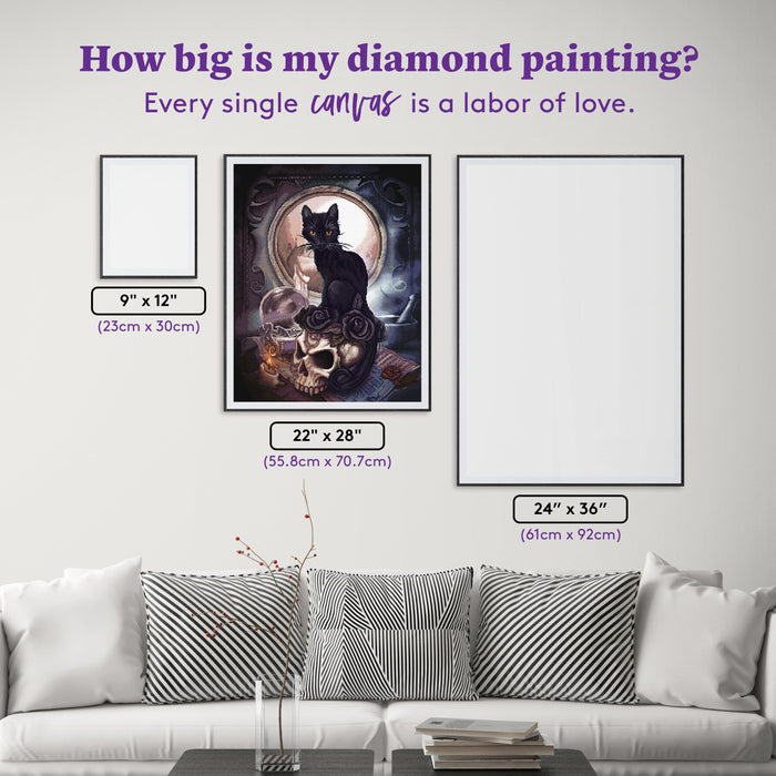 Diamond Painting Grimalkin's Ghost 22" x 28" (55.8cm x 70.7cm) / Square with 42 Colors including 1 AB and 2 Fairy Dust Diamonds / 63,616