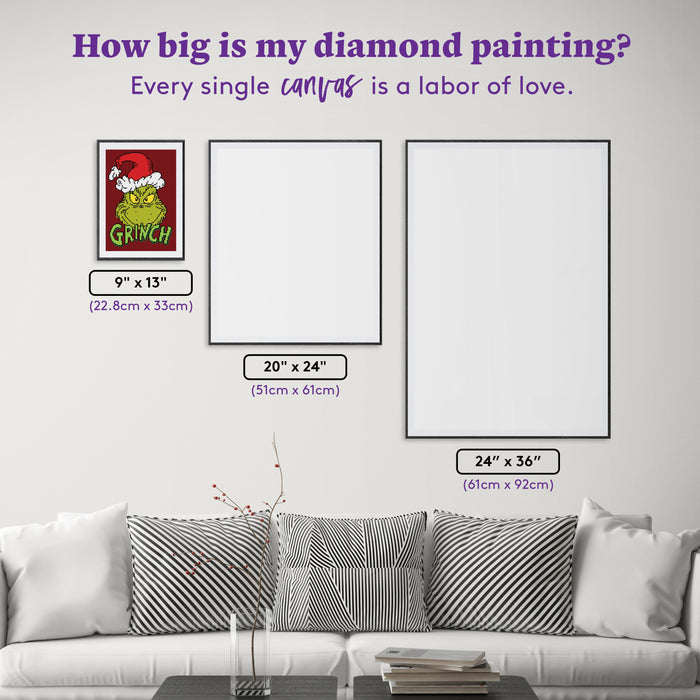 Diamond Painting Grinch™ 9" x 13" (22.8cm x 33cm) / Round with 9 Colors including 1 Iridescent Diamond and 2 Fairy Dust Diamonds / 9,960