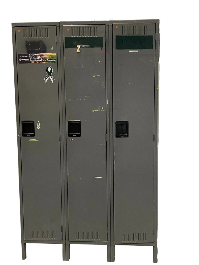 Group of 3 Metal Individual Lockers