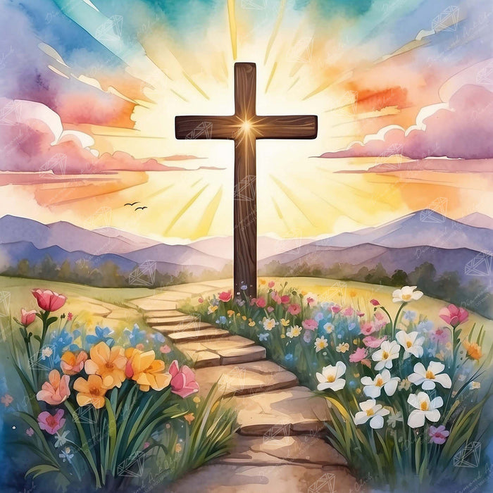 Diamond Painting Guided by Grace 22" x 22" (55.6cm x 55.6cm) / Round with 87 Colors including 3 ABs and 3 Fairy Dust Diamonds / 40,804